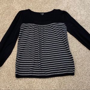 Ana black and gray long sleeve sweater